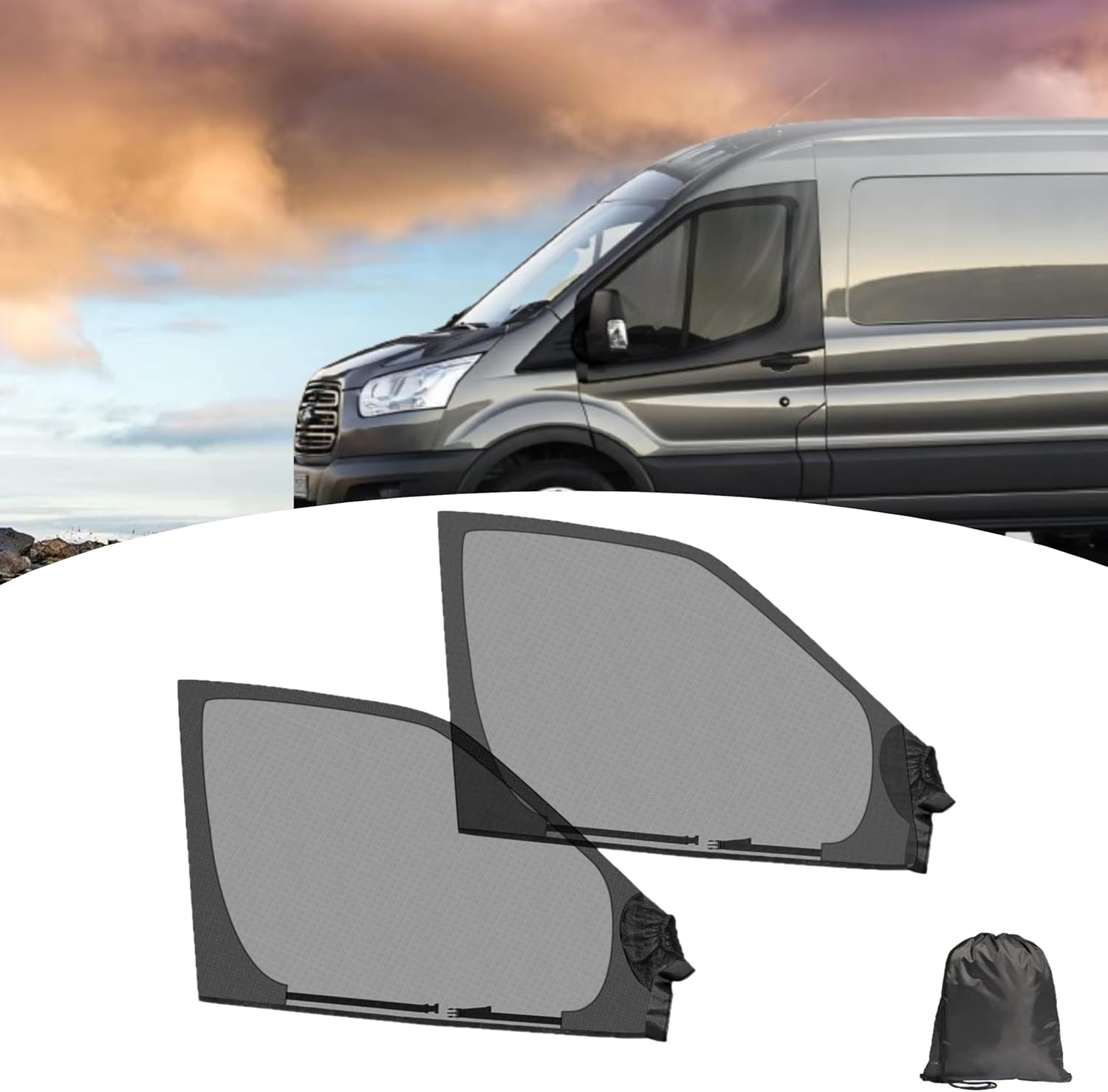 Car Accessories Gifts - 2 Stück Universelle Wohnmobil-Fenster-Insektenschutzgitter Paar Vordertür-Insektenschutz