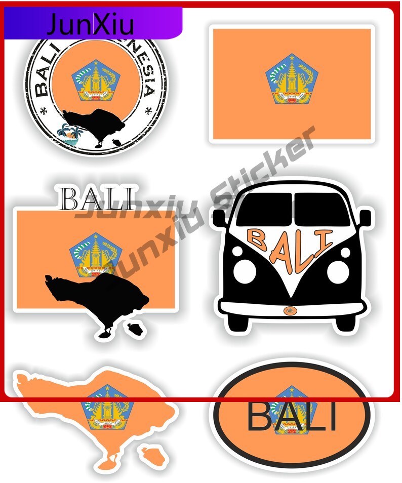 Car Accessories Bali - Vinyl-Aufkleber mit Bali-Indonesien-Flagge, ein Set mit