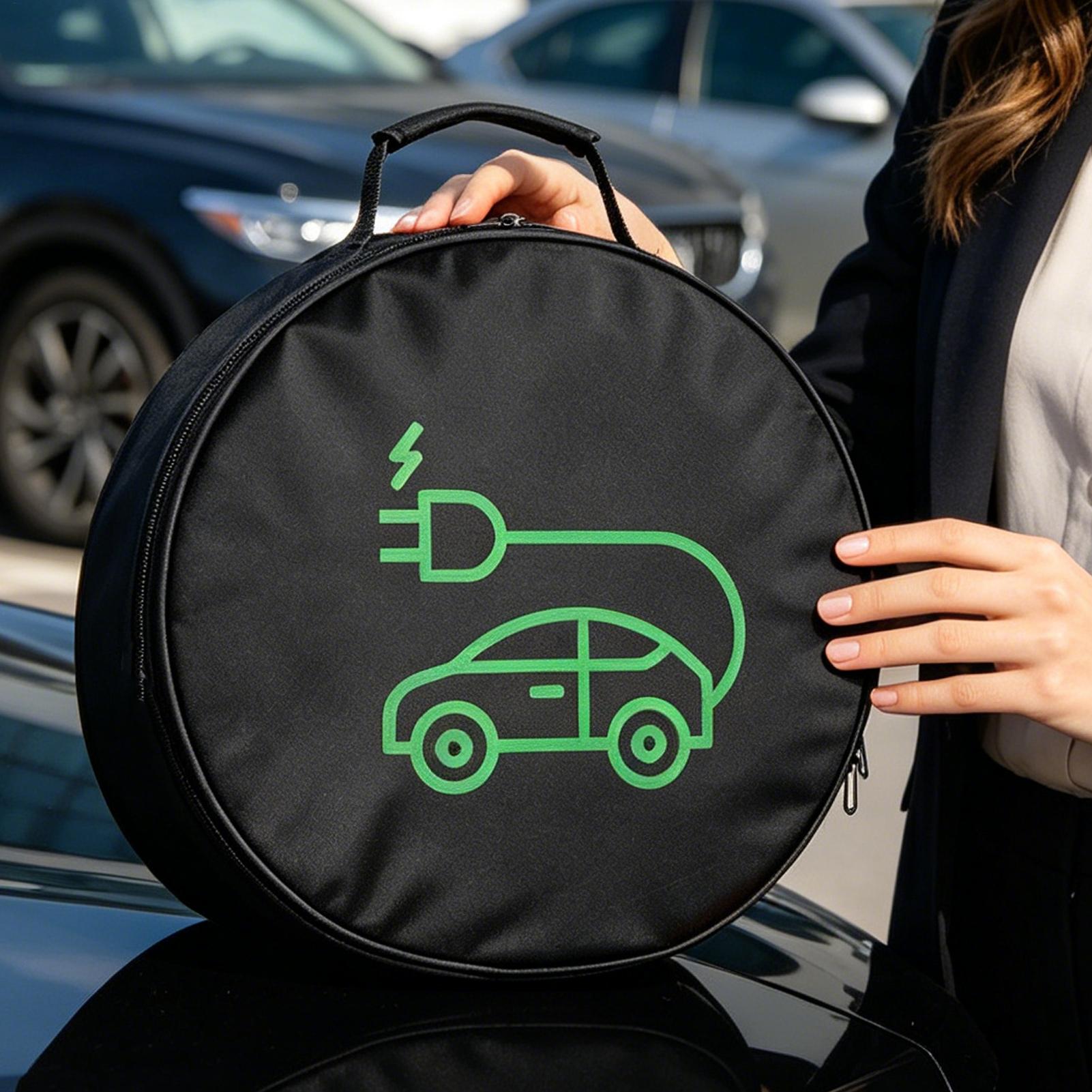 Car Cable Organizer - EV-Ladekabel-Aufbewahrungstasche Elektroauto-Ladegerät-Box Ladeorganizer Starthilfekabel-Tasche Wasserdicht Feuerhemmend