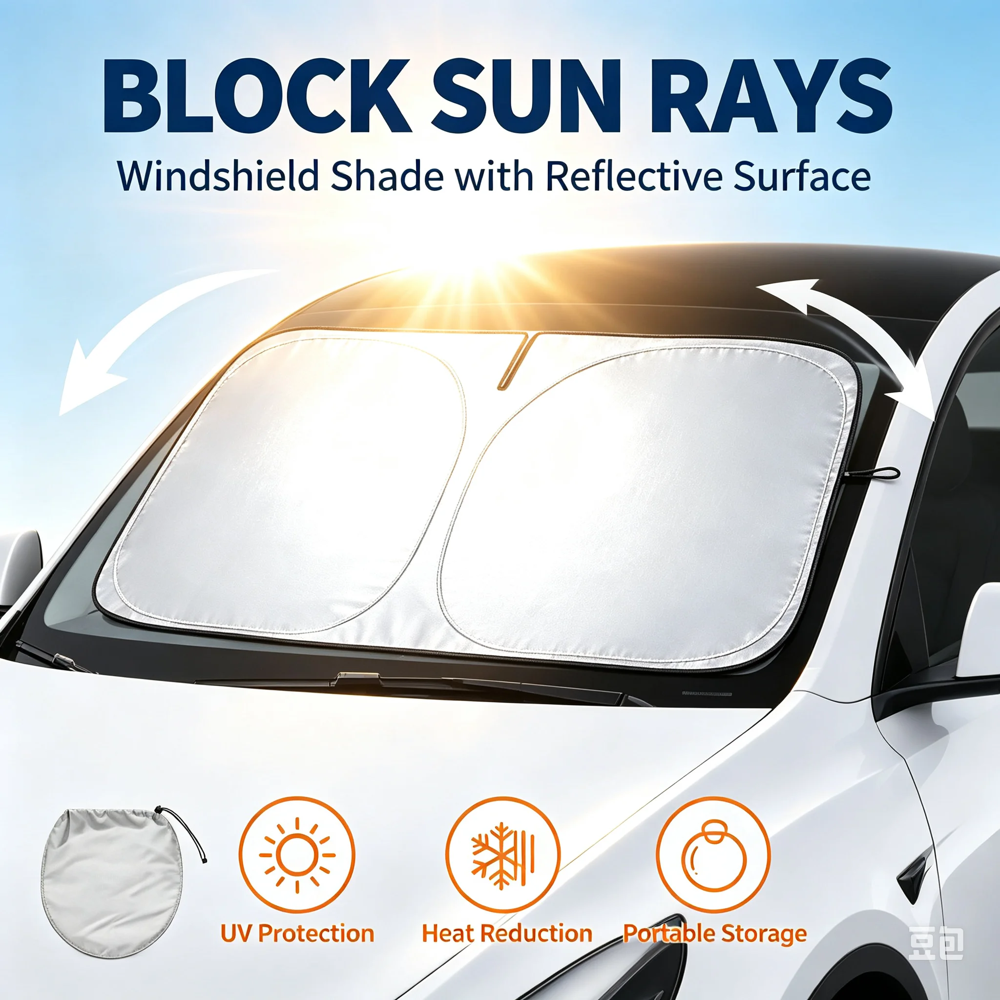 Car Accessories Gifts - Auto-Sonnenblende Windschutzscheiben-Sonnenschutz Wärmeisolierung Sommer-Kühlung Auto-Zubehör Physikalische