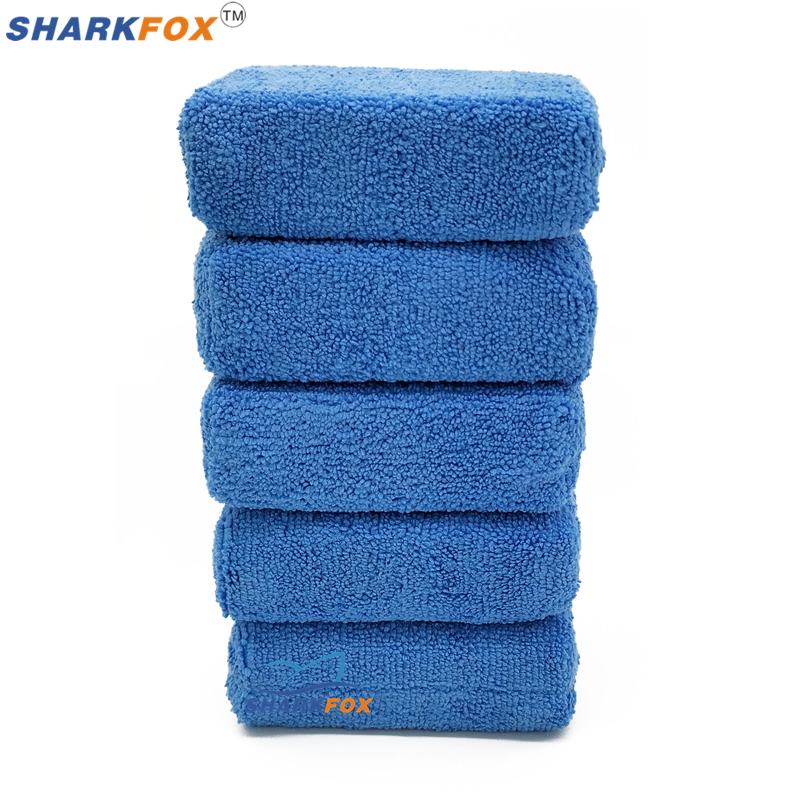 Car Wax Polishing Pad - Sharkfox 5 Teile/los Rechteckige Mikrofaser-Applikatoren Reinigungspads
