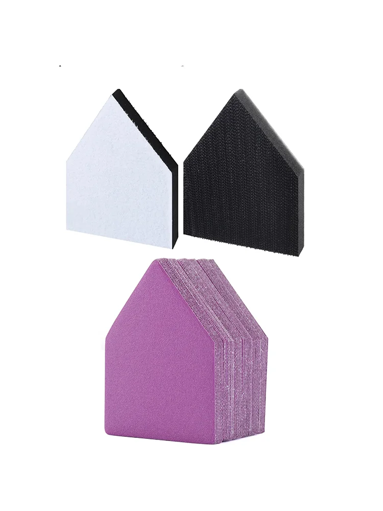 Car Wax Polishing Pad - 65x92mm Dreieck-Schleifpapier-Set 2/10/52 Stk. mit Klettverschluss-Polierpad