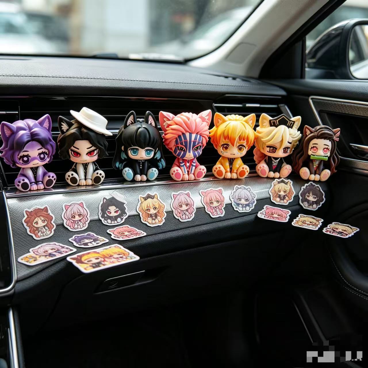 Car Accessories Papar - Demon Slayer Niedliche Chibi-Figur als Auto-Ornament,