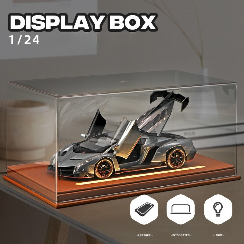 Car Accessories Papar - Acryl-Displaybox mit Licht für 1:24, Legierung,