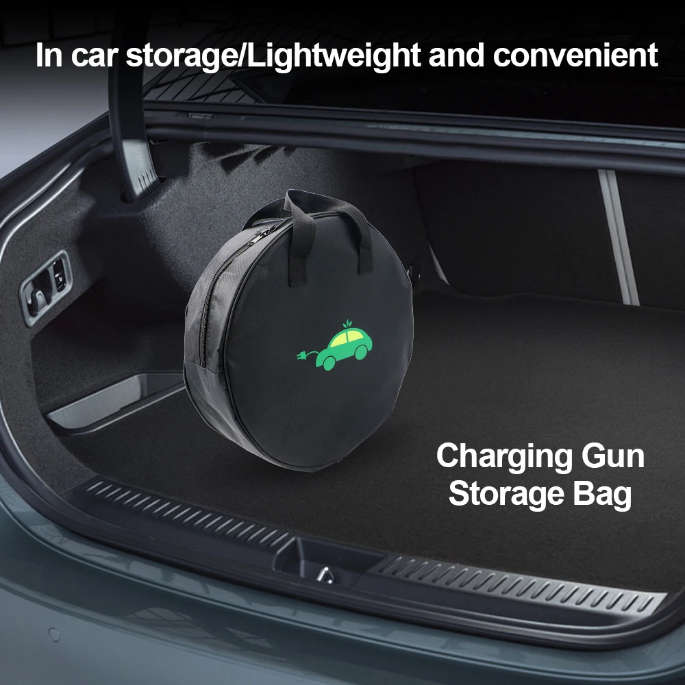 Car Cable Organizer - Langlebige Runde Auto-Ladekabel-Aufbewahrungstasche Wasserdichte Oxford-Stoff-Aufbewahrungstaschen Runder