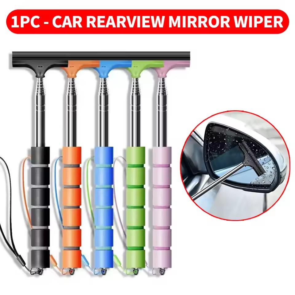 Car Accessories Gifts - Rückspiegel-Windschutzscheibenwischer, einziehbarer, tragbarer Gummi-Abzieher, Reinigungswerkzeug, Auto-Regenentferner