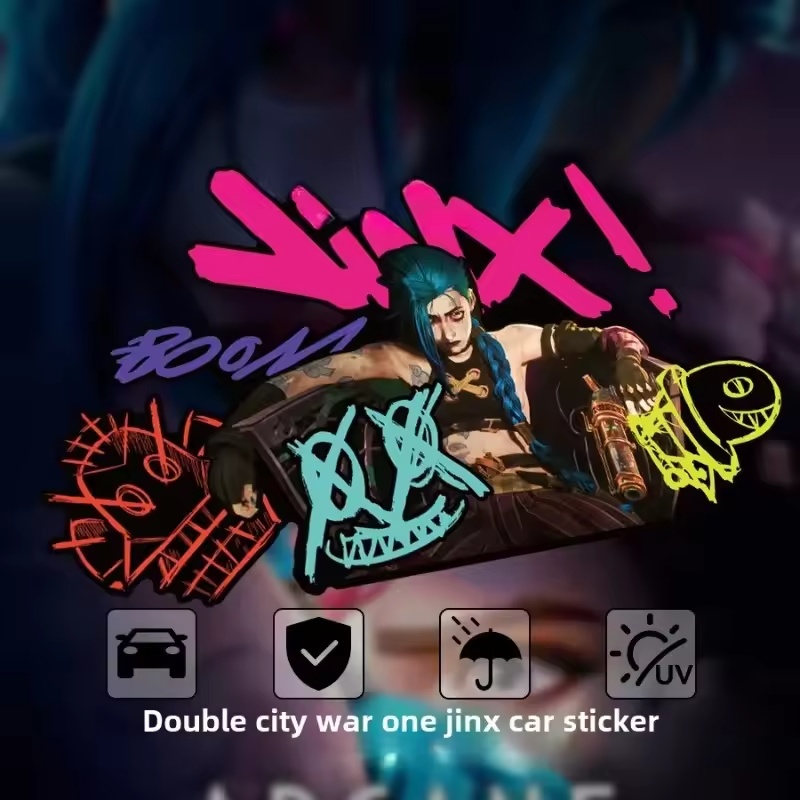 Car Accessories On Amazon - Arcane Jinx Graffiti Reflektierender Autoaufkleber Elektromotorrad