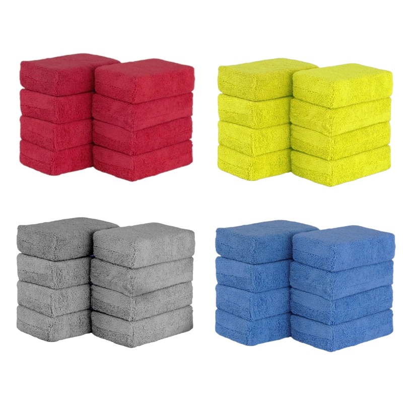 Car Wax Polishing Pad - 8 Stück Mikrofaser-Autowachs-Applikatoren, Weiche Rechteckige Schaumstoff-Polierpads
