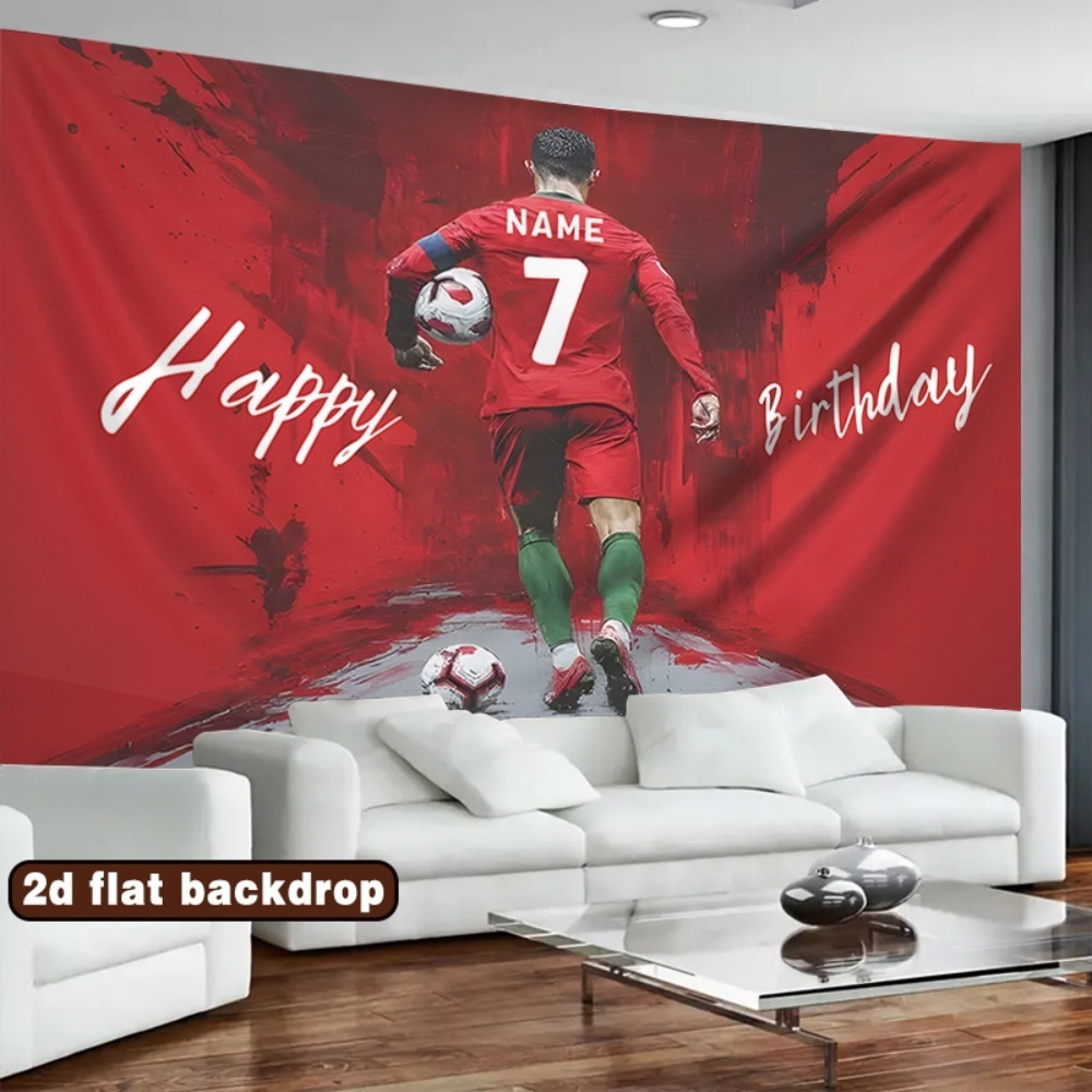 Car Accessories Banner - 2D Flaches, personalisiertes Geburtstagsbanner mit Fußballmotiv