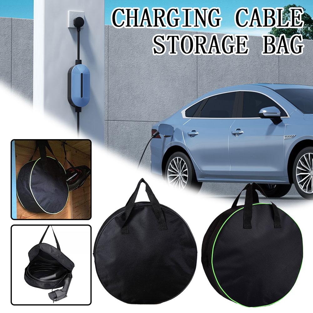 Car Cable Organizer - Langlebige Runde Auto-Ladekabel-Aufbewahrungstasche Wasserdichte Oxford-Stoff Aufbewahrungstaschen