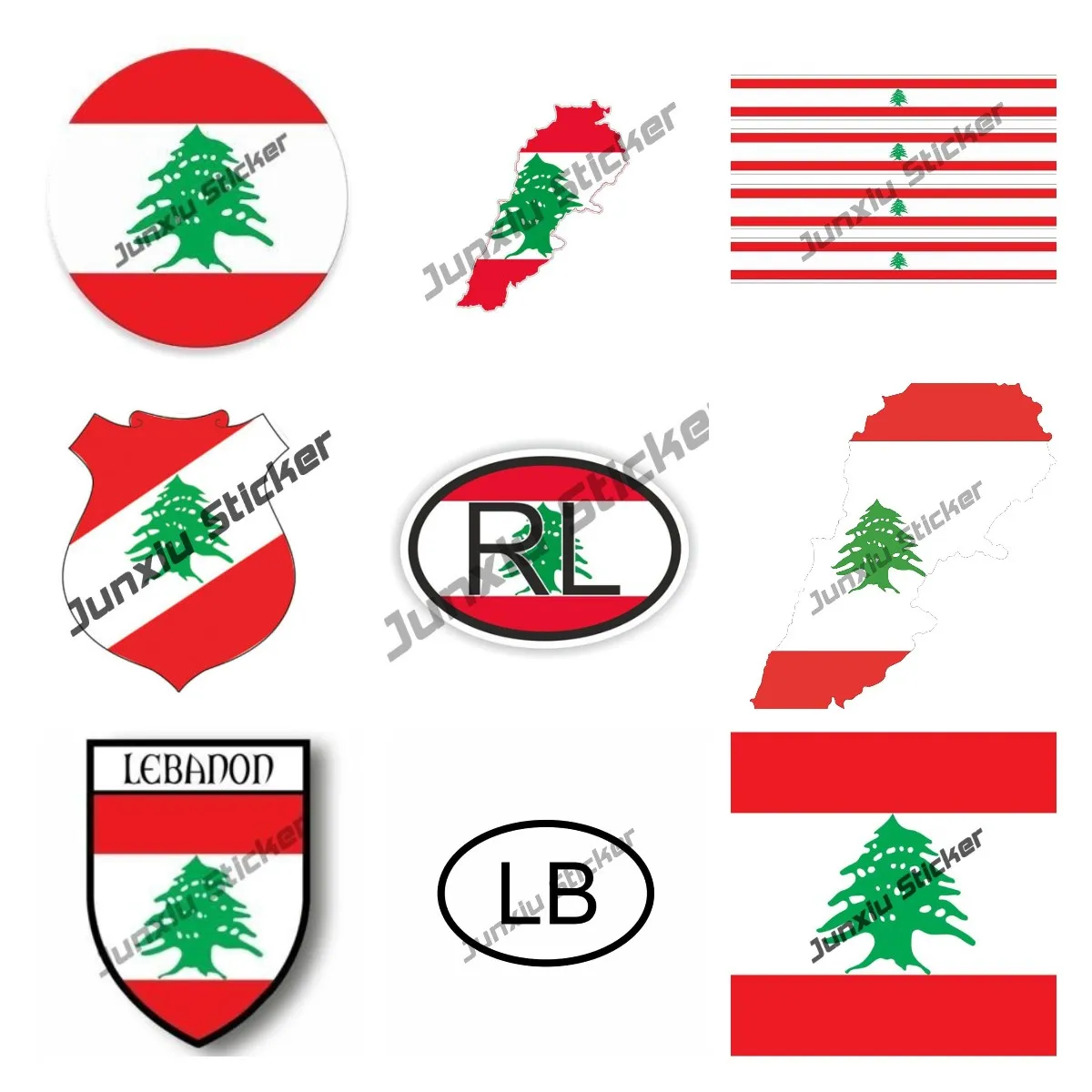 Car Accessories Lebanon - Libanon Aufkleber Autozubehör Karte mit Flagge