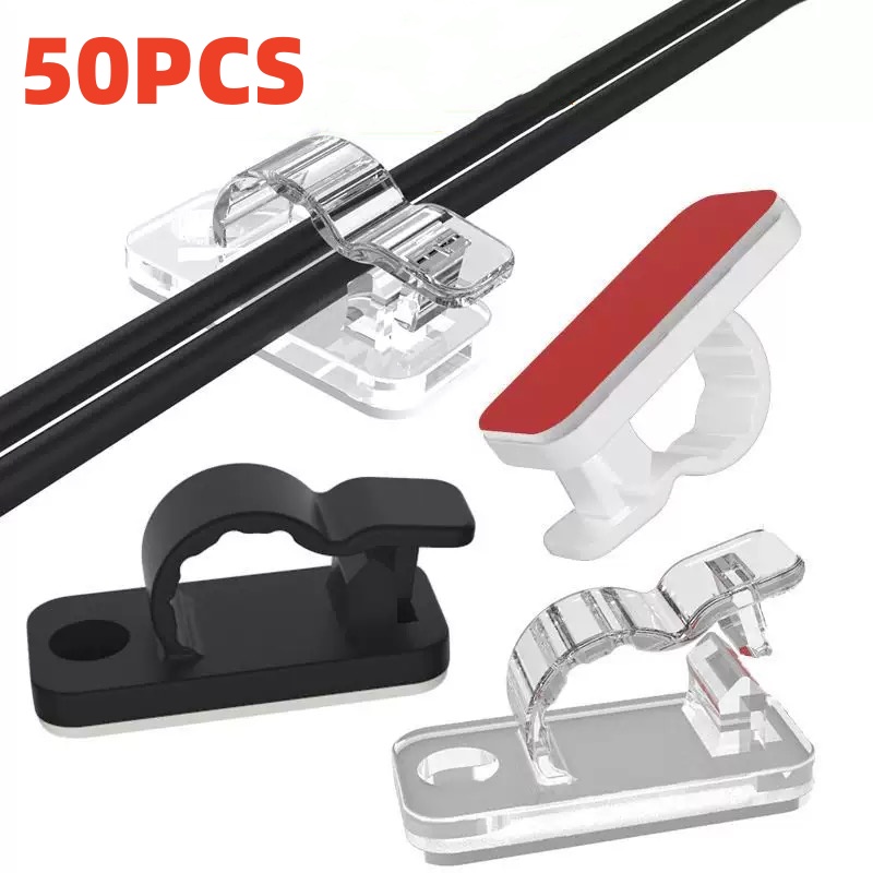 Car Cable Organizer - 10/50 Stück selbstklebende Kabelklemmen, Kabelmanagement, Drahthalter,