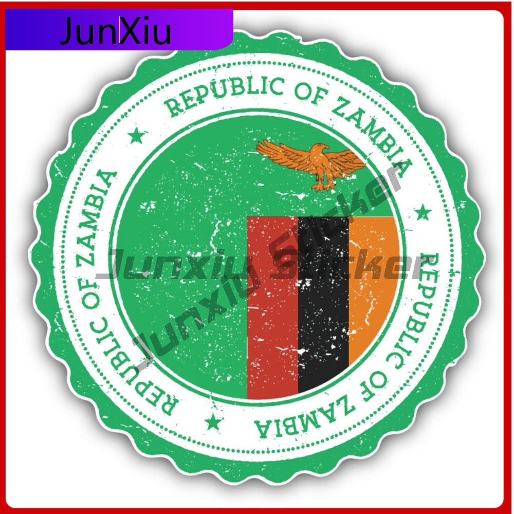 Car Accessories Zambia - Sambia Grunge World Flag Stamp Autoaufkleber,