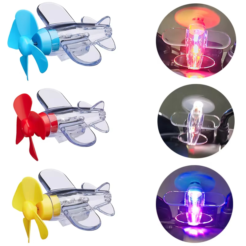 Car Accessories Papar - Windbetriebenes LED-Flugzeug-Ornament für Motorräder, Lenker, Auto-Rückspiegel