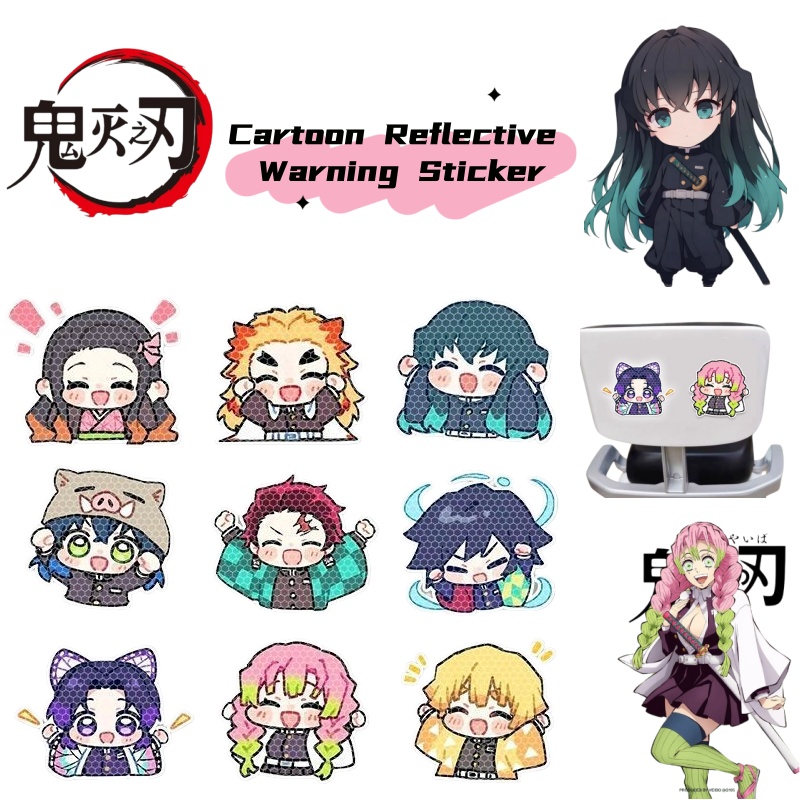 Car Accessories In Japan - Demon Slayer Cartoon-Personalitäts-Auto-Reflexaufkleber, kratzfester, wasserdichter Dekorationsaufkleber