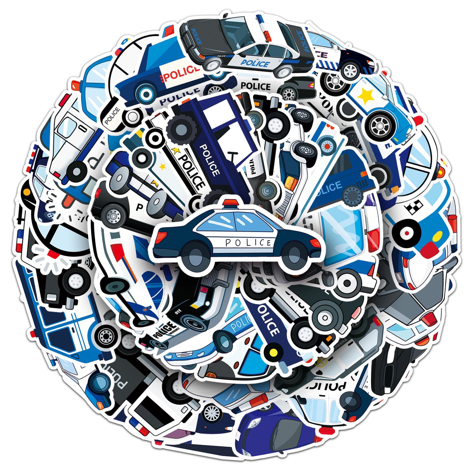 50 Stück Cartoon Polizeiauto T – Car Accessories For Boys Bewertung und Preis