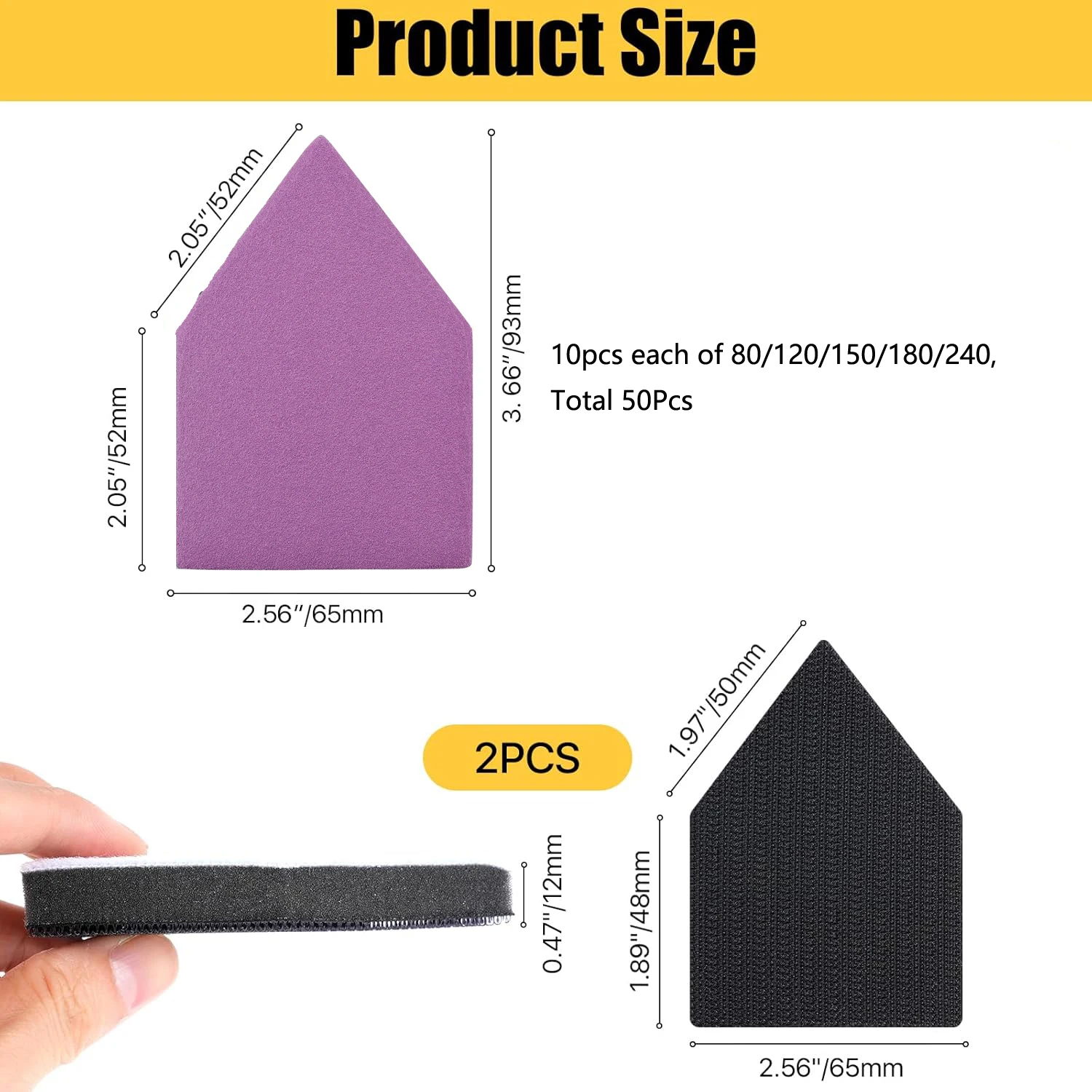 65x92mm Dreieck-Schleifpapier- – Car Wax Polishing Pad Bewertung und Preis